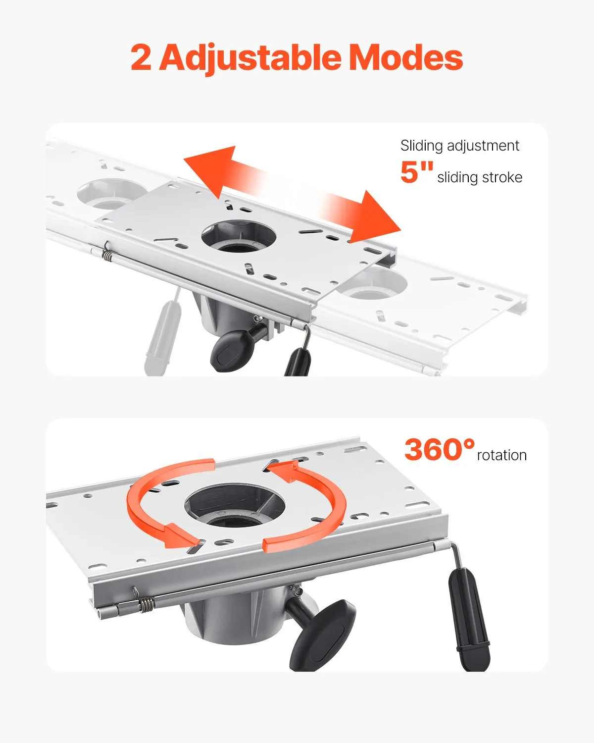 VEVOR Boat Seat Pedestal, Forward & Backward Sliding Adjustment, Aluminum Alloy Boat,-$45