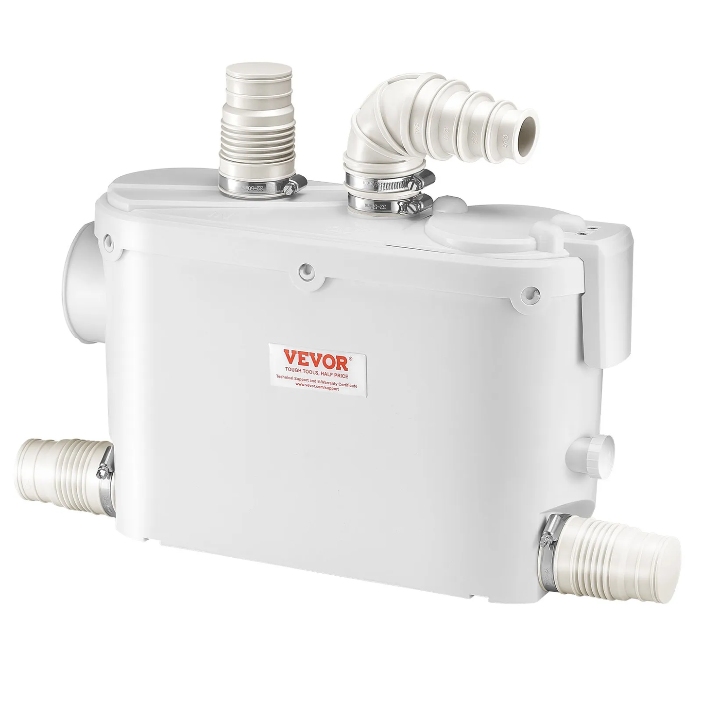 VEVOR Macerator Pump, 500W, 29 GPM Flow, 26 ft/8 m Head, Macerator Wall-Hung Toilet Pump with 4 Water,-$95