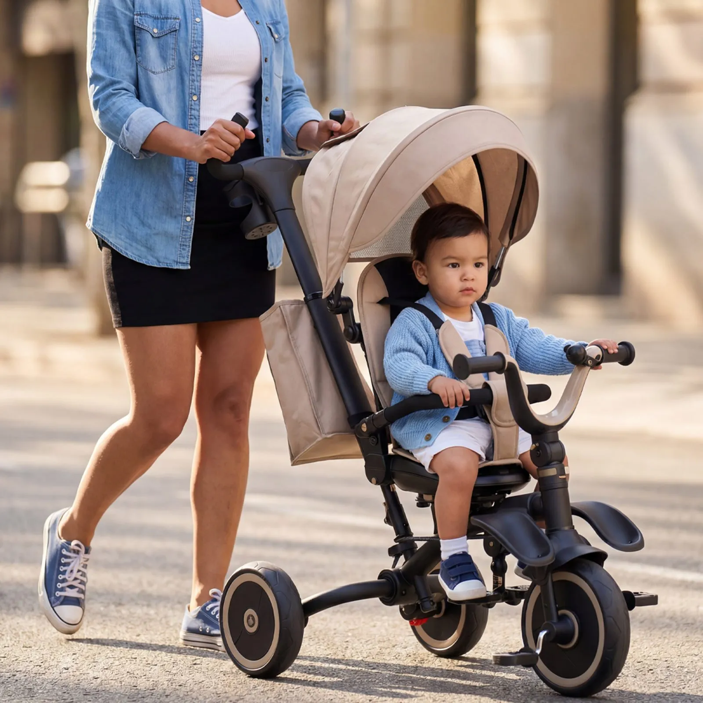 New Assembled VEVOR Toddler Tricycle & Stroller for 18 Months to 5 Year Old, 7-in-1 Kids Trike, -$100