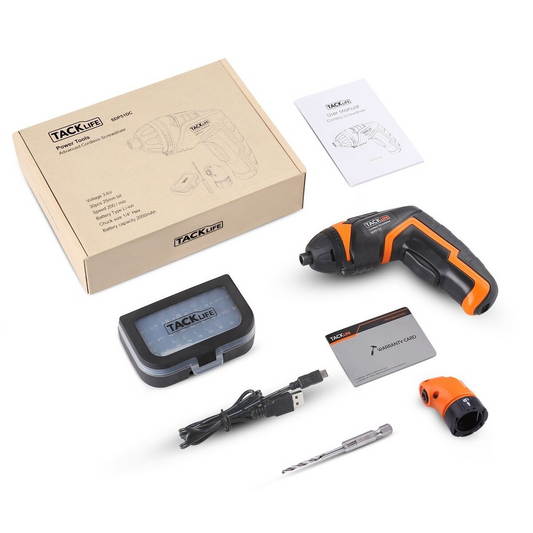 Brand New TackLife SDP51DC Electric Screwdriver, 3.6VDC, 2 000 mAh, Recargable, Li-Ion