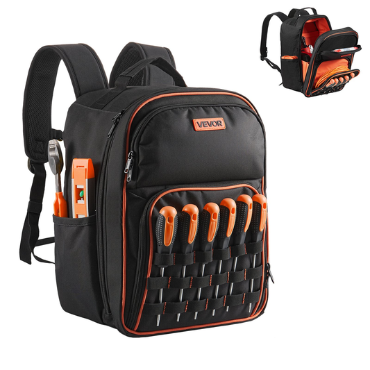 VEVOR Tool Backpack, 49 Pockets, Heavy-duty Tools Storage Organizer Work Bags ,-$30