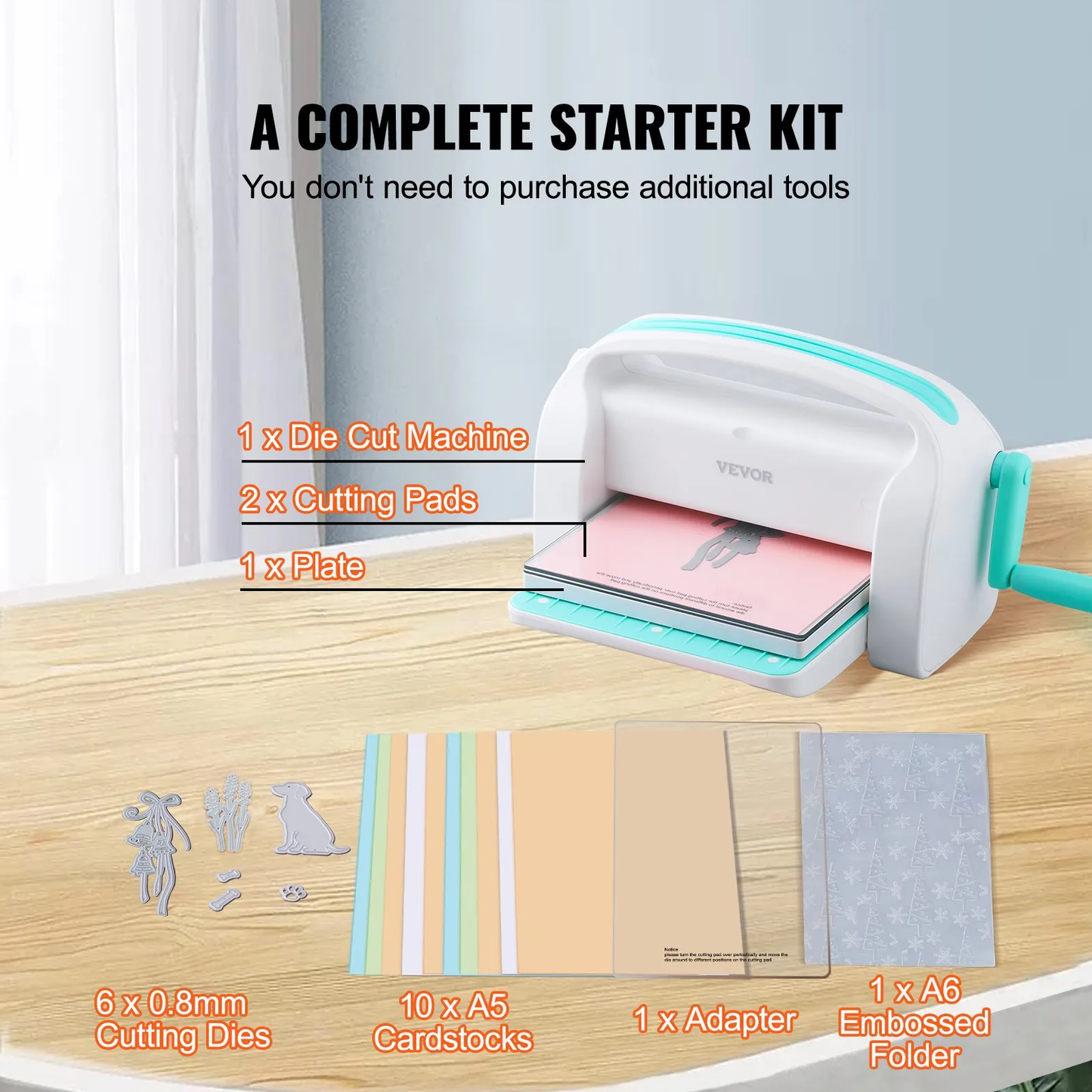 VEVOR Manual Die Cutting & Embossing Machine, Portable Cut Machines, 9 inch Opening,-$80