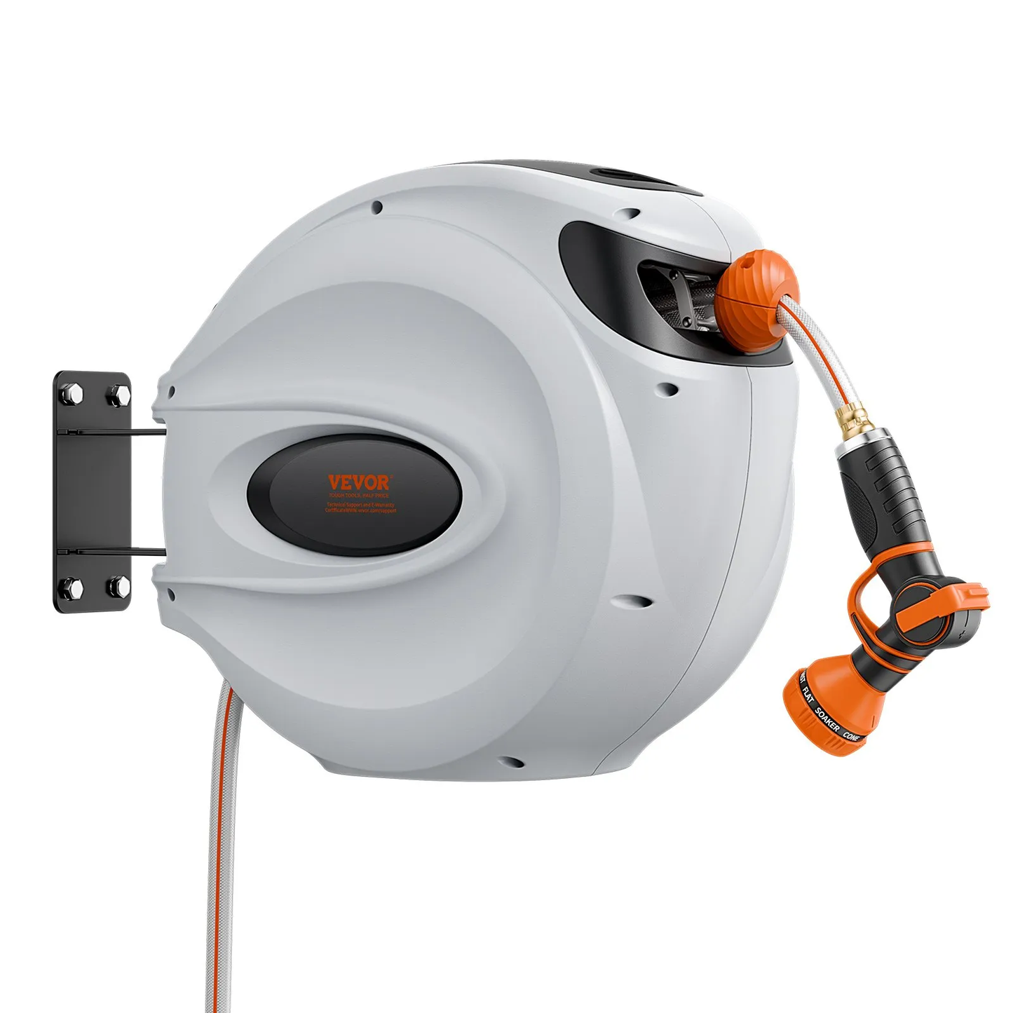 VEVOR Retractable Hose Reel, 100 ft x 1/2 inch, 180° Swivel Bracket Wall-Mounted,-$85