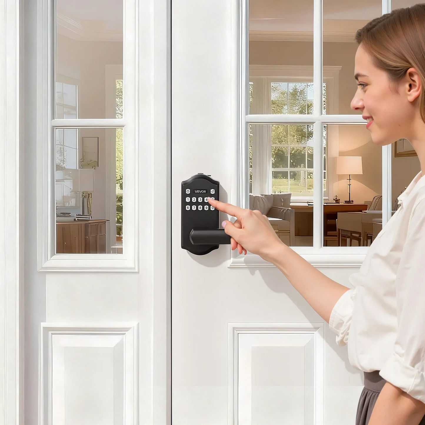VEVOR Keyless Entry Door Lock with Handle, Electronic Lever Door Handle with Keypad,-$40