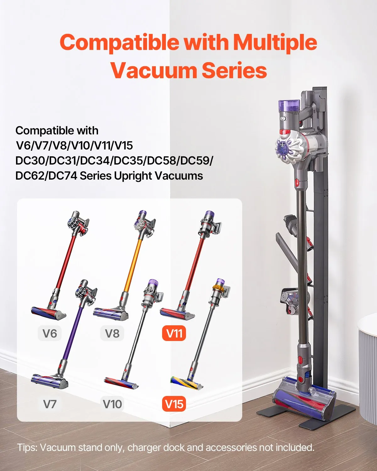 VEVOR Vacuum Stand, Compatible With Dyson V6 V7 V8 V10 V11 V15, Stable Vacuum Stand Holder,-$30