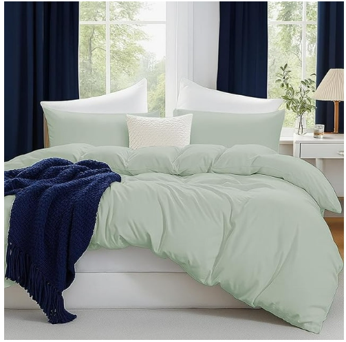 BNIB-3-Piece King Duvet Cover Set | 100% Cotton – Soft, Breathable & Durable with Corner Ties Button,-$20