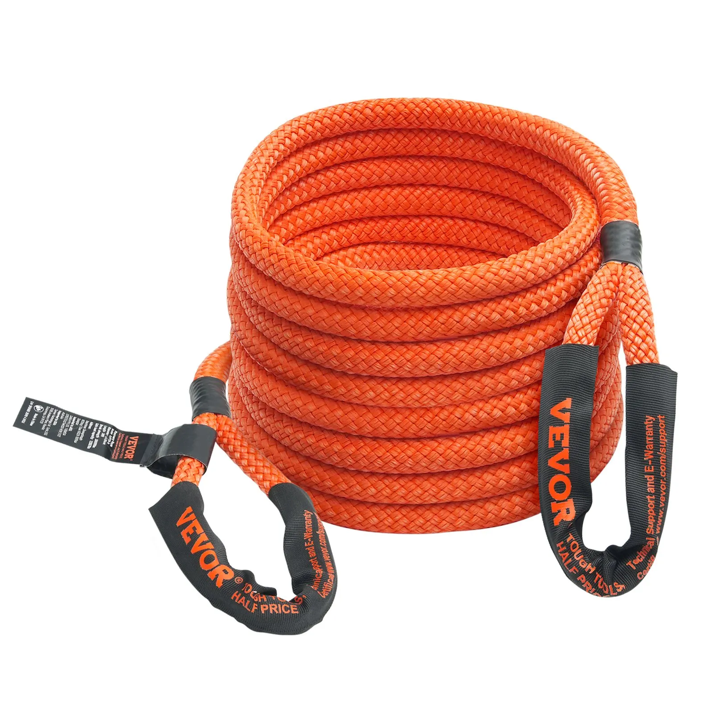 VEVOR 7/8" x 30' Kinetic Recovery Tow Rope 30580lbs, Heavy-Duty Off Strap w/2 Soft Shackles (41750lbs),-$70