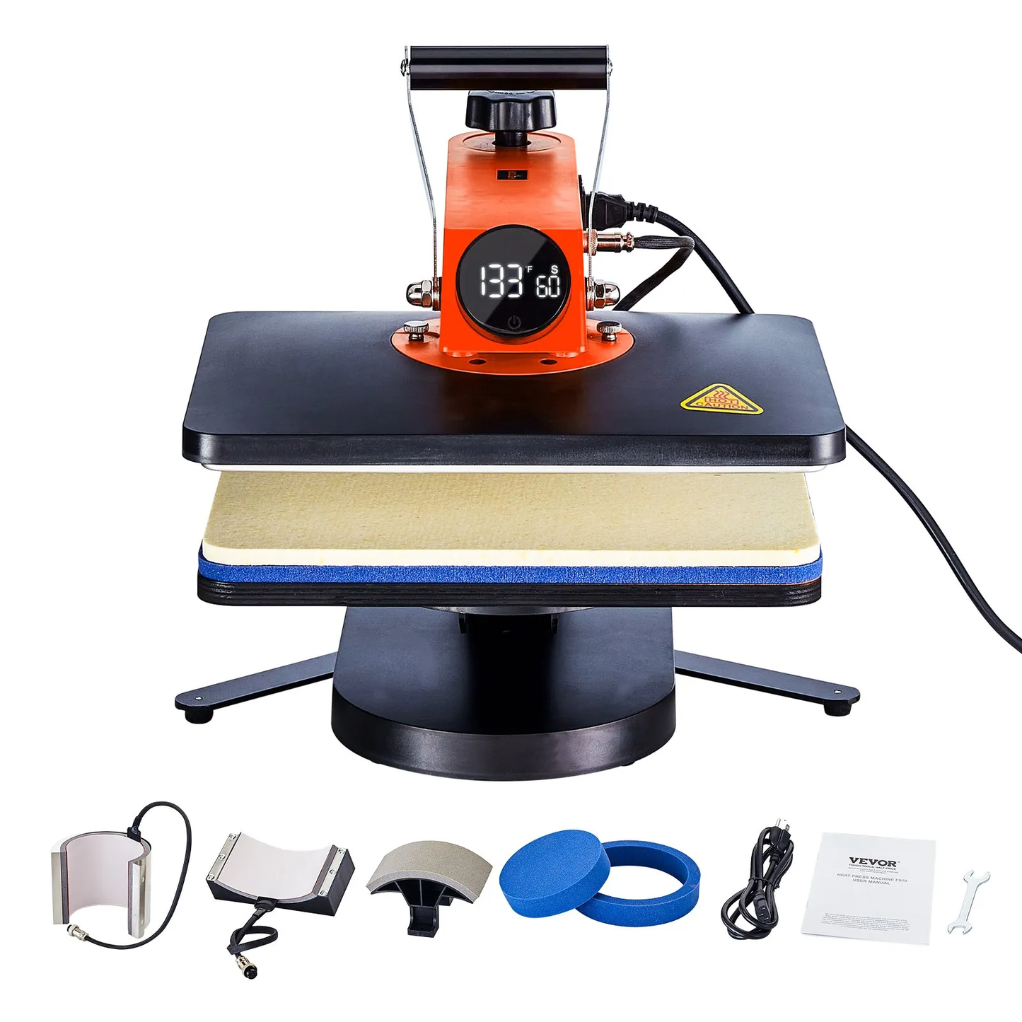 VEVOR 5-in-1 Heat Press Machine, 12" x 15" Fast Heating, 360 Swing Away Digital Sublimation Transfer,-$170