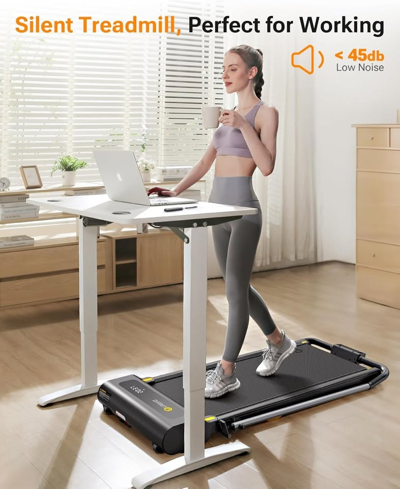 BNIB-UREVO 2.5HP 2-in-1 Folding Treadmill/Walking Pad, 1-12KM/H with Smart Rotary Console,-$280