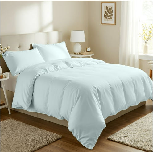 BNIB-3-Piece King Duvet Cover Set | 100% Cotton – Soft, Breathable & Durable with Corner Ties Button,-$20