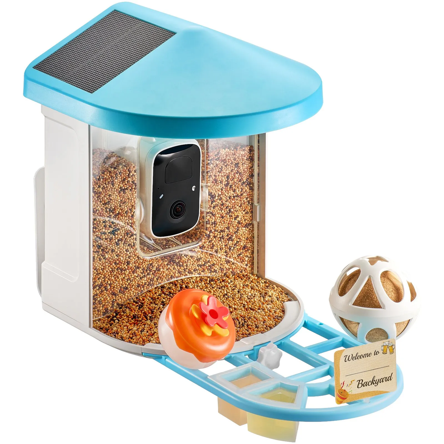 VEVOR Smart Bird Feeder with Camera AI Identify 10000+ Bird Specie Solar-Powered,-$75