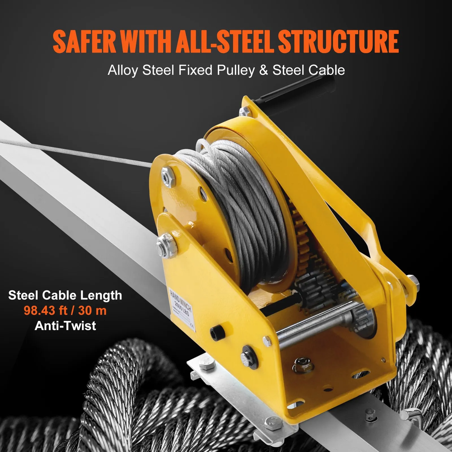 VEVOR Confined Space Tripod Kit, 2600 lbs Winch, Confined Space Tripod 8' Legs and 98' Cable,-$550