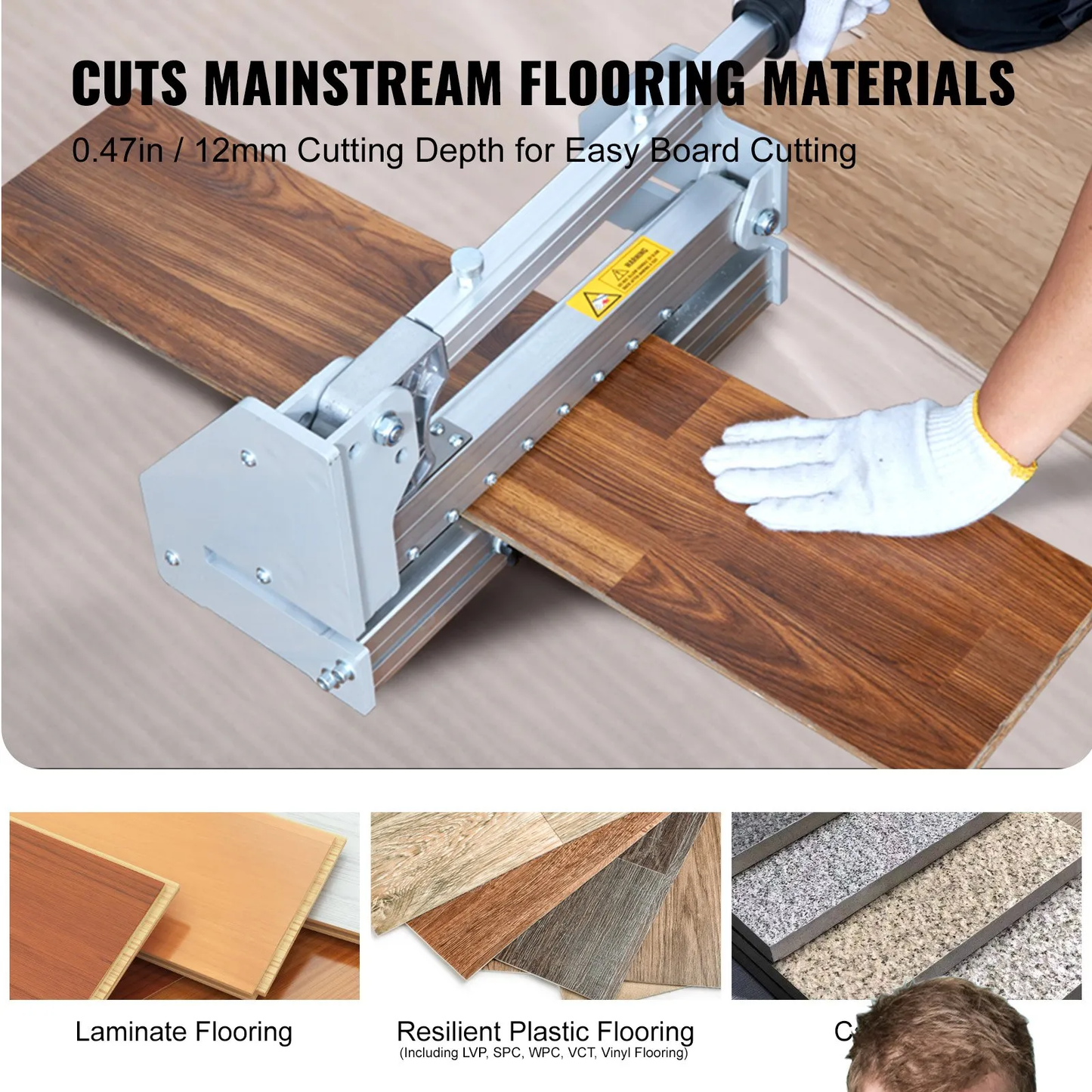 VEVOR Floor Cutter 13 inch, Cuts Vinyl Plank, Laminate, Engineered Hardwood, Siding, -$85