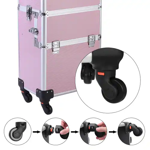 BNIB-Winado - 3 in 1 Makeup Case Rolling Trolley Cosmetic Travel Organizer with Key Wheels Suitcase,-$80