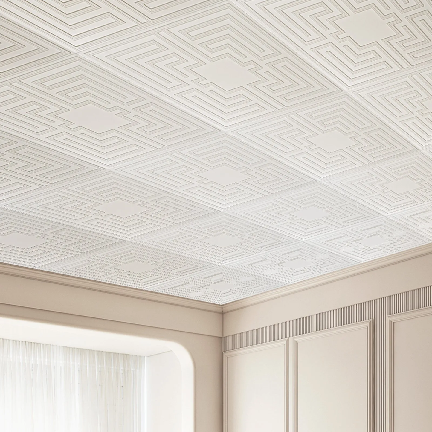 VEVOR Ceiling Tiles, 12-Pack 24 x 24 in, Drop Ceiling Tiles Premium PVC Sheet, Easy Installation/ Cutting,-$45