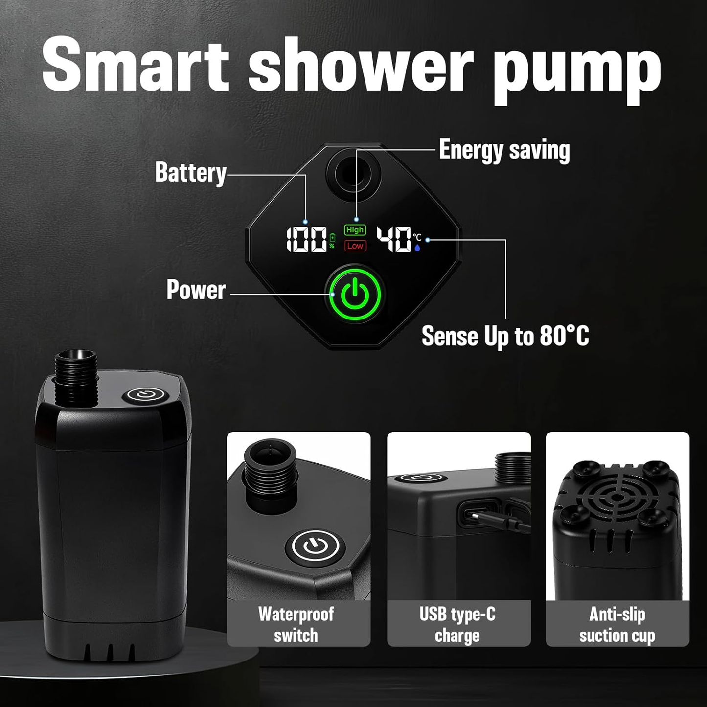 BNIB-Camping Shower kit, 6000mAh Rechargeable Camp Shower Pump with Large Capacity Bucket,-$70