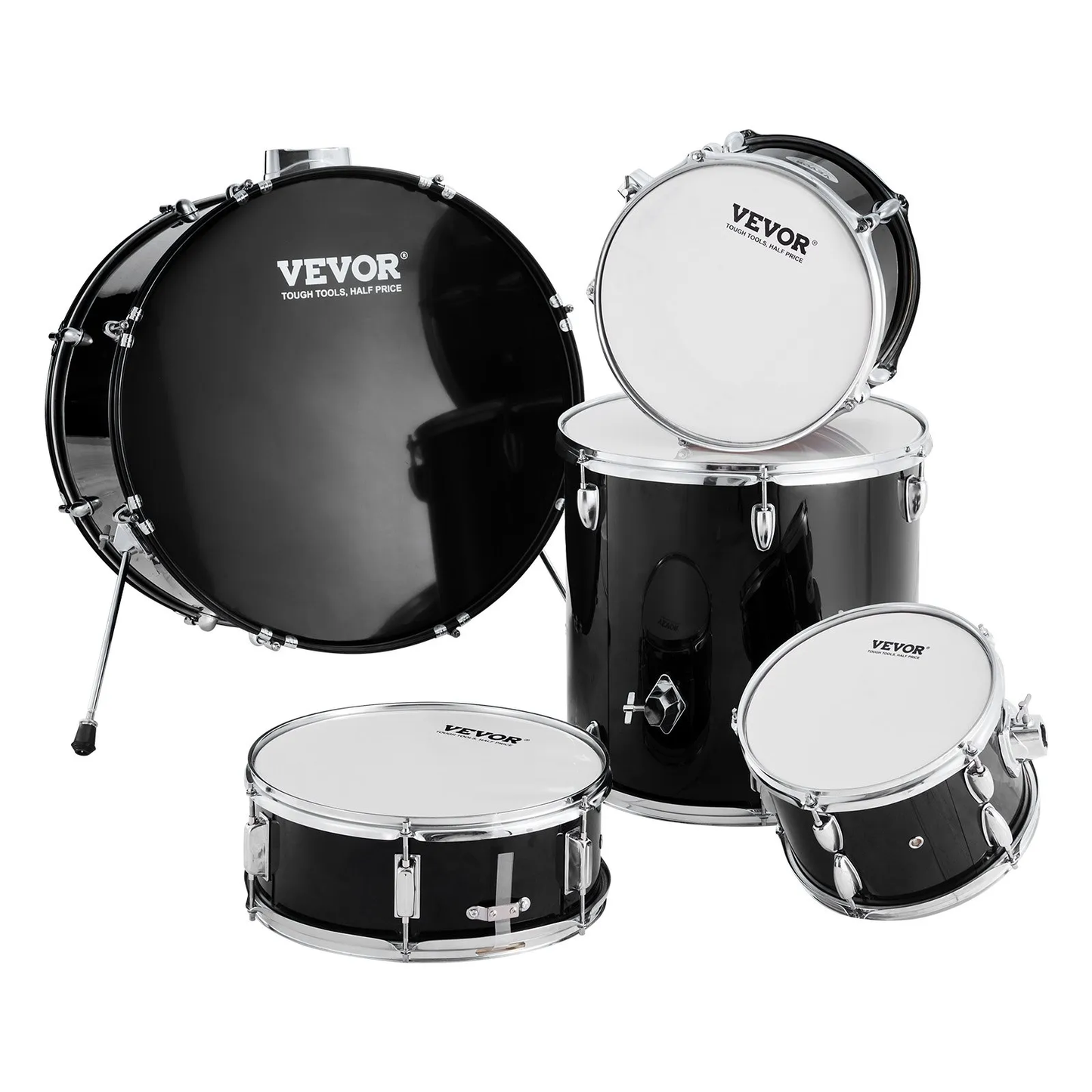 VEVOR Adult Drum Set, 5-Piece, 22 inches Complete Full Size Drum Kit with Bass Toms Snare Floor,-$260