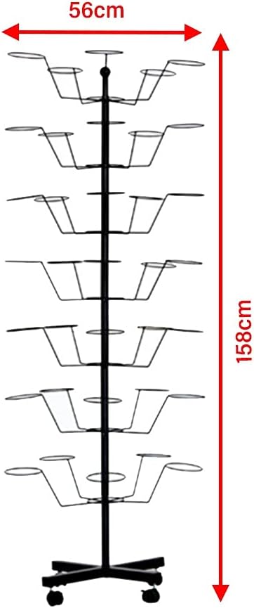 BNIB-Floor Standing Pivoting Hat Holder - Commercial Cap Helmet Display Rack W/Pulley(5-Tier),-$100