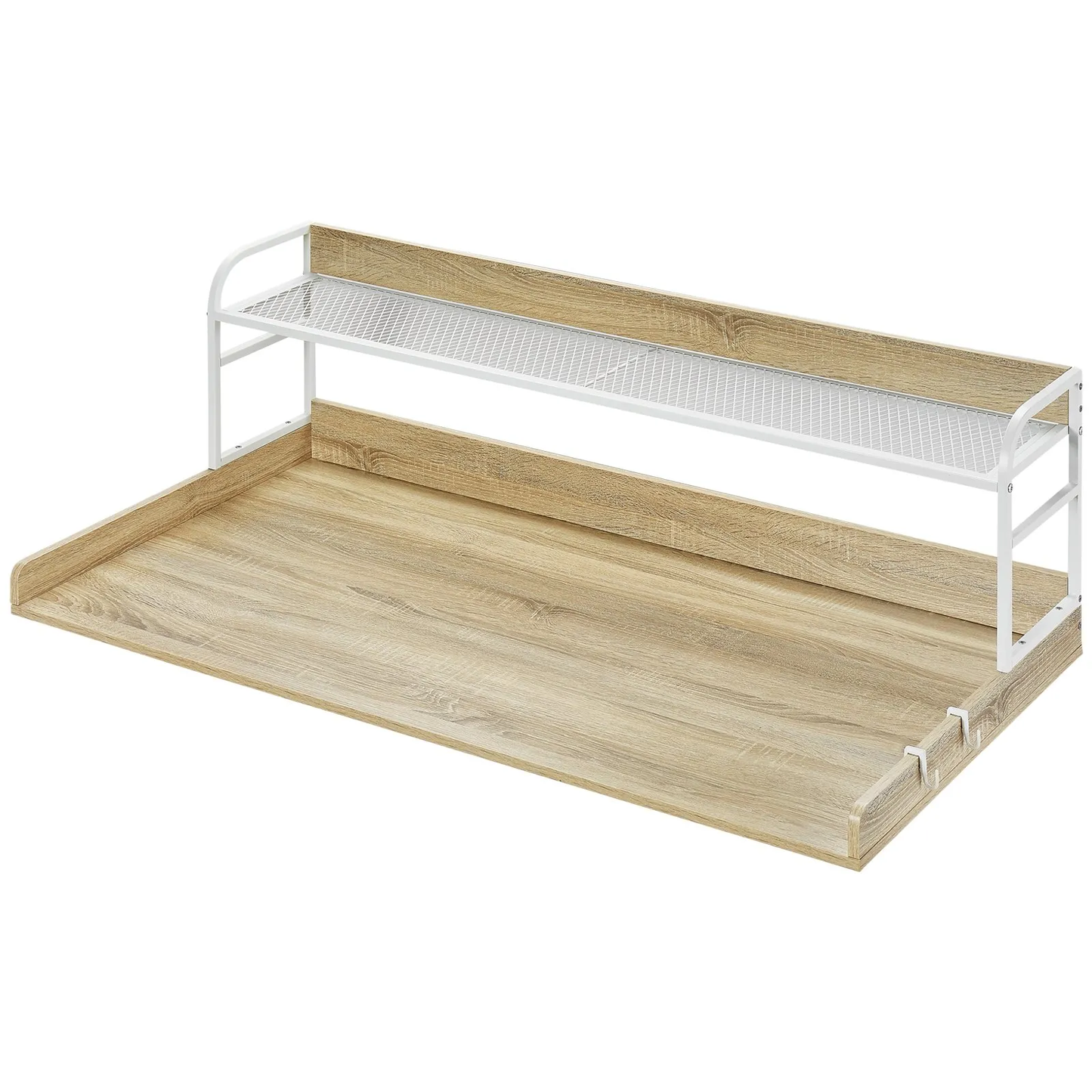 VEVOR Washer Dryer Countertop with 2-Tier Shelf, 54" x 27" Wooden Washer and Dryer Countertop