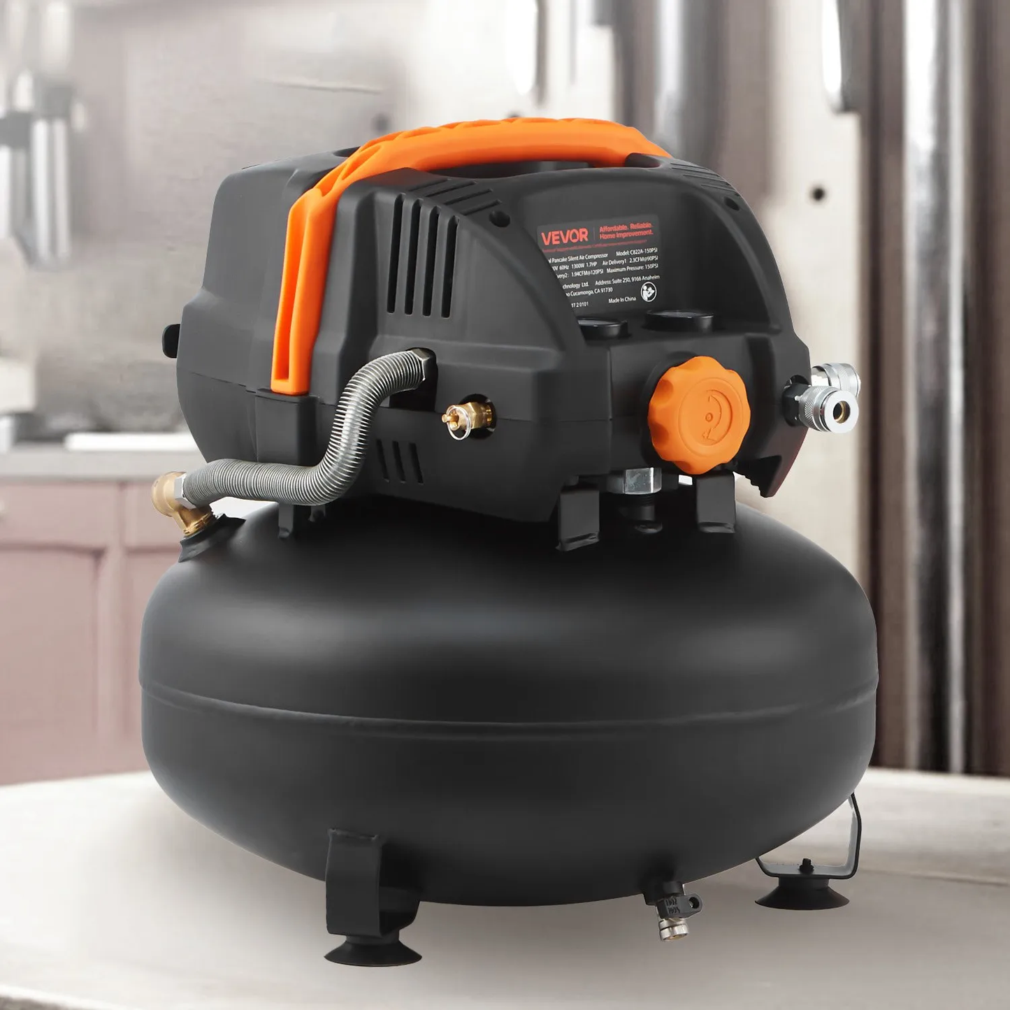 VEVOR 6 Gallon Air Compressor, 1.7HP 2.3CFM @ 90PSI Portable Pancake Air Compressor & 150PSI Max,-$130