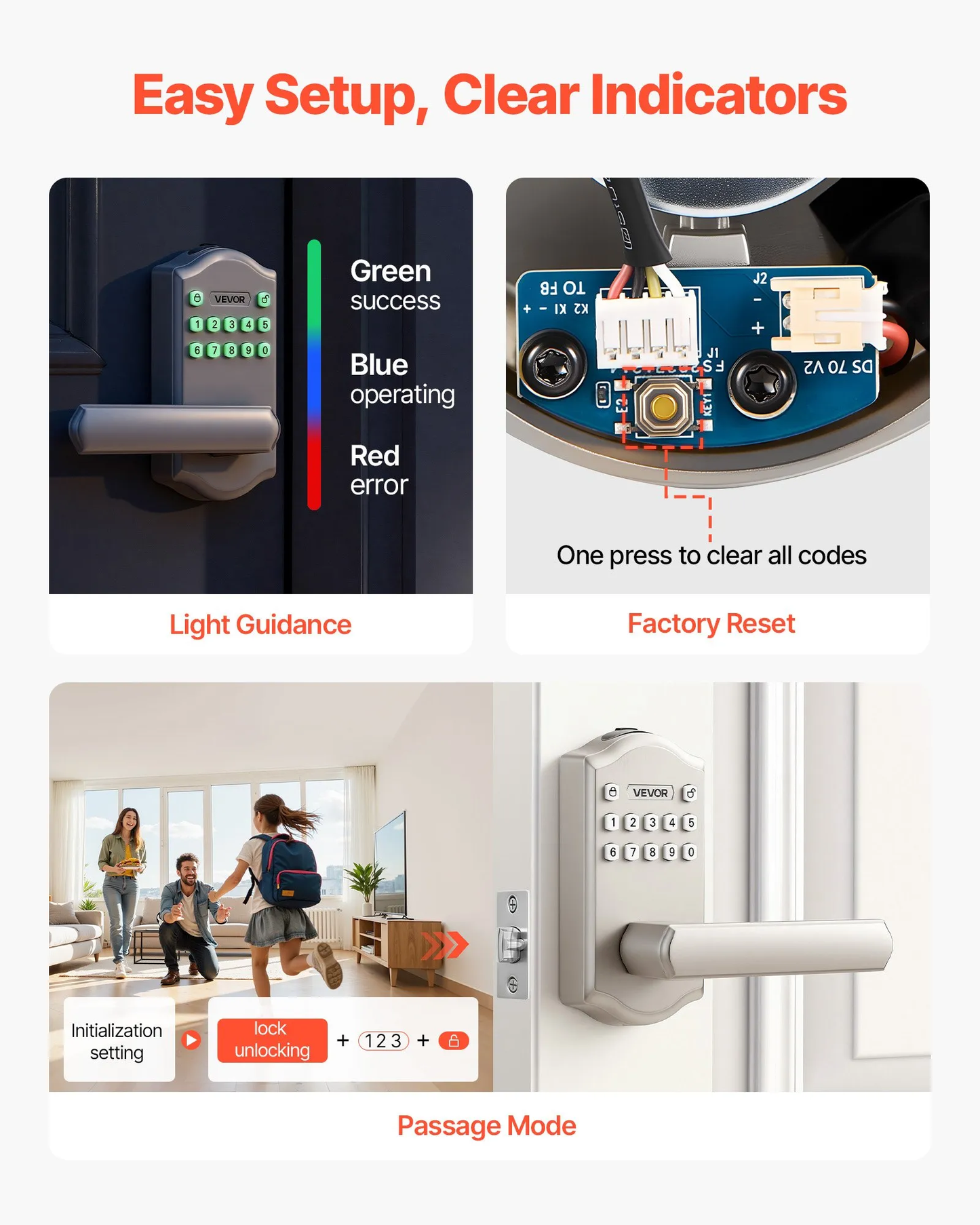 VEVOR Keyless Entry Door Lock with Handle, Electronic Lever Door Handle with Keypad,-$45