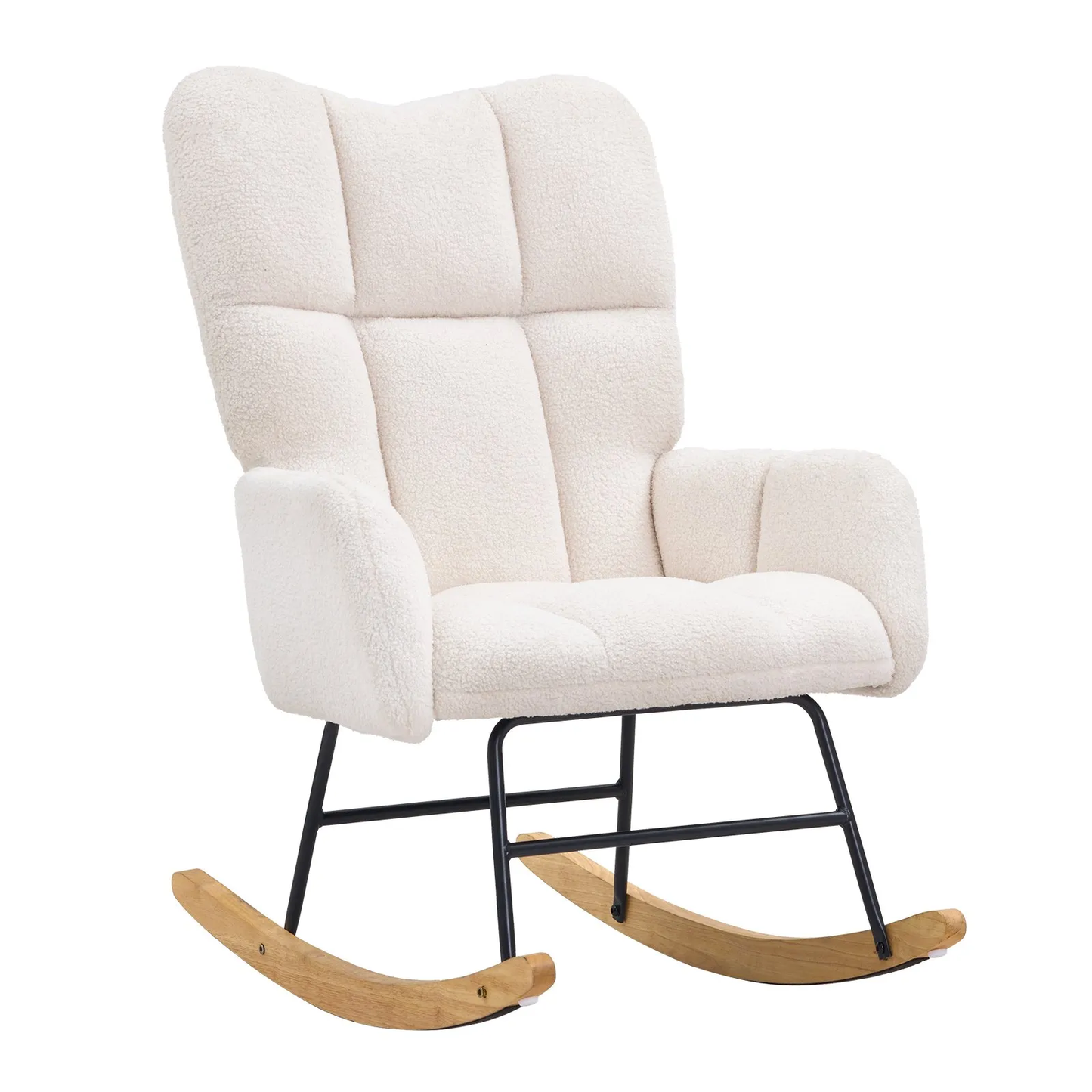 VEVOR Nursery Rocking Chair, 250 lbs Weight Capacity Teddy Fabric Upholstered Glider Rocker Chair,-$130