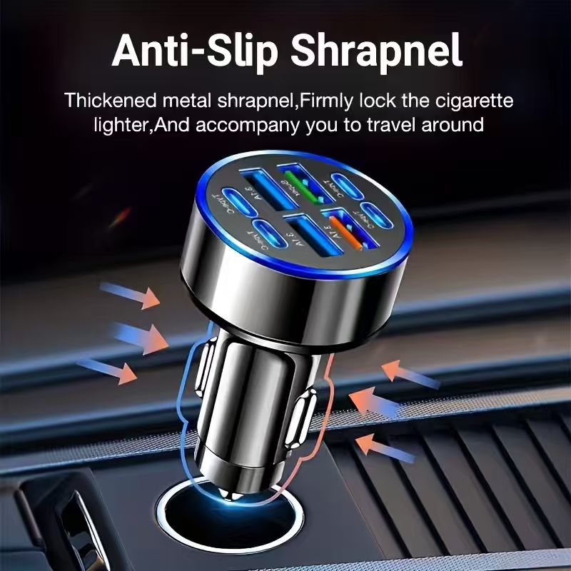 BNIB-100W 8-Port Fast Car Charger | 4 PD + 4 USB Multi Port Car Charging Hub, 12-24V Wide Voltage,-$10