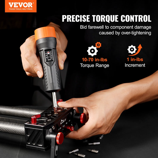 VEVOR 1/4" Drive Torque Screwdriver Wrench Set | 10-70 in-lbs Torque Adjustment Range | 1 in-lb Increment,-$45