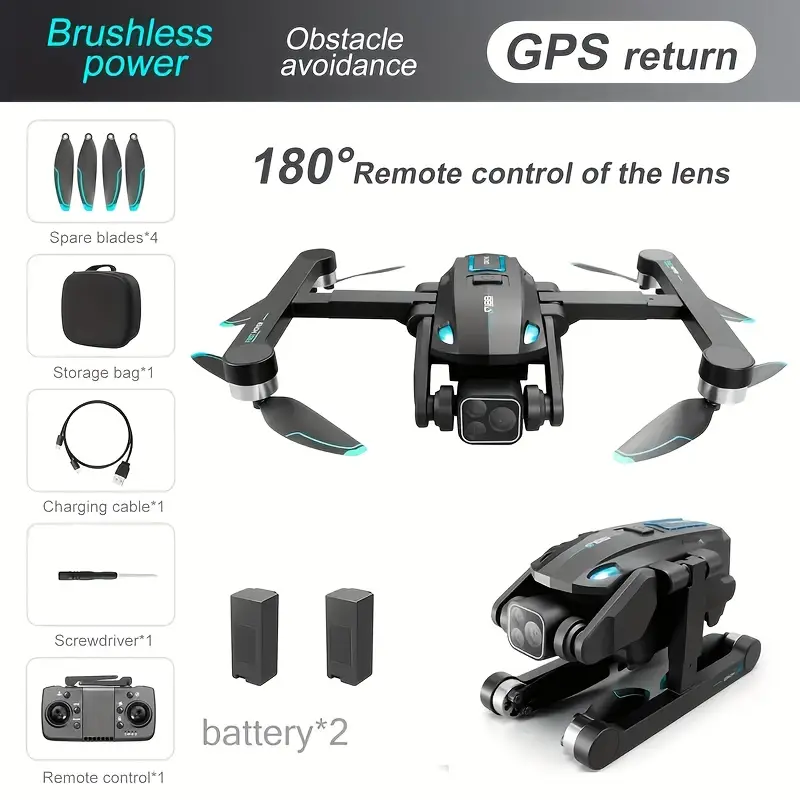 Brand New S188 Mini Foldable Drone – The Ultimate Aerial Photography Companion & Holiday Gift,-$75