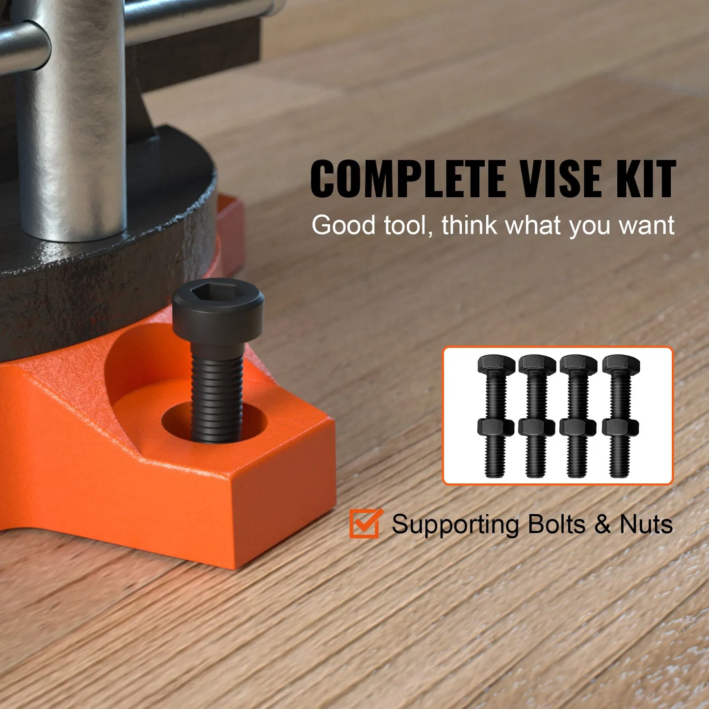 VEVOR Bench Vise, 4.5-inch Jaw Width 3.3-inch Jaw Opening , 240-Degree Swivel Locking Base,-$30