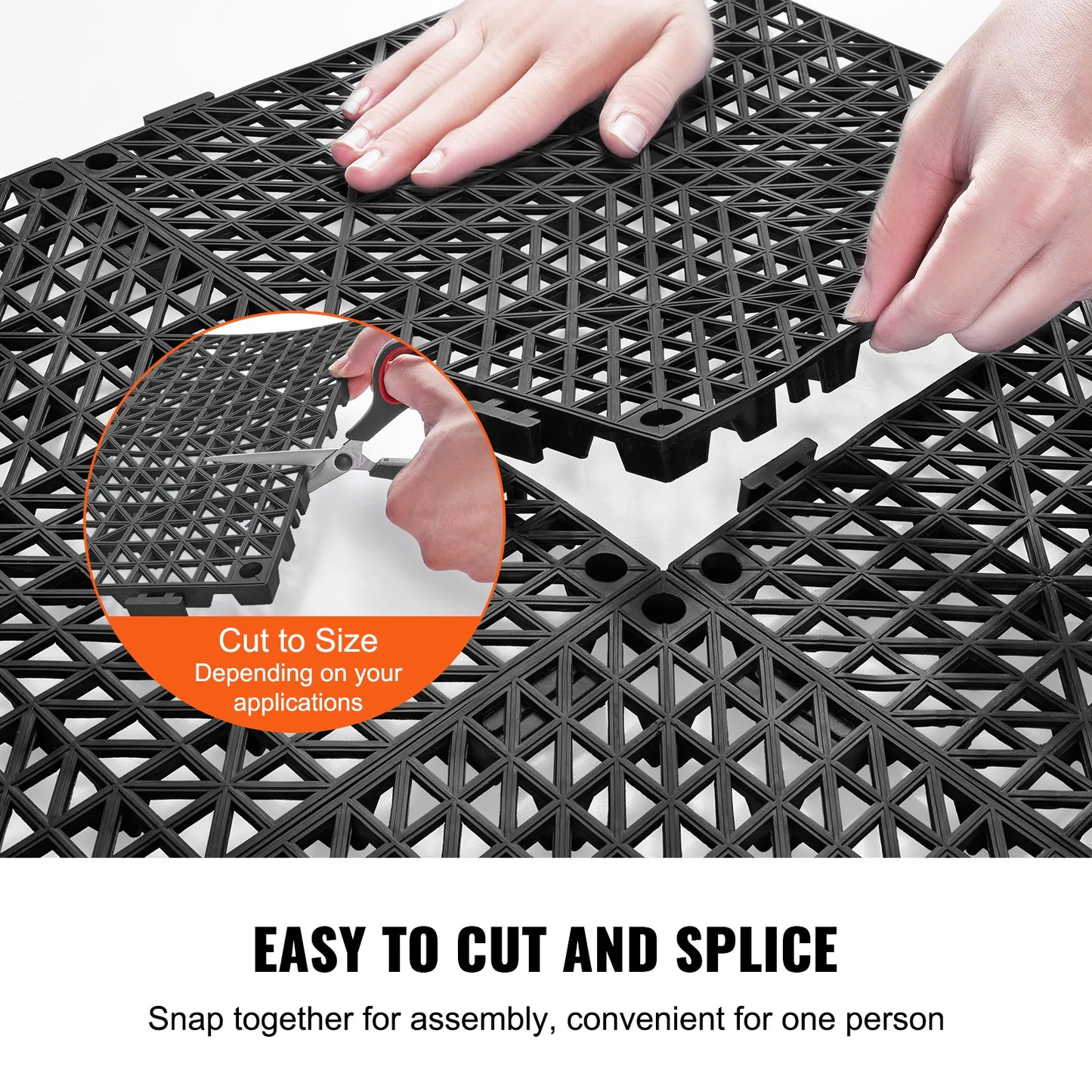 VEVOR Modular Interlocking Cushion, 50 Pack 12" x 12" Splicing Drainage Mats, Soft PVC Interlocking,-$75