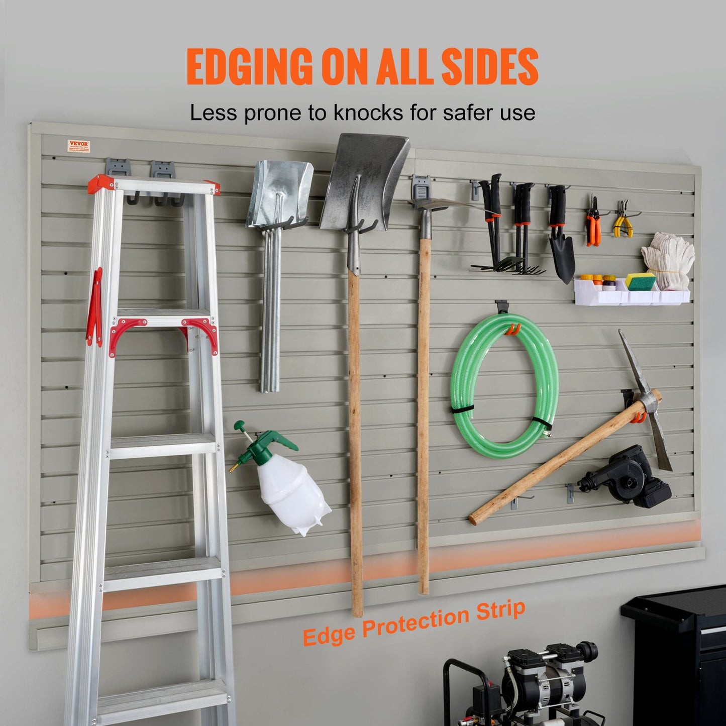 BNIB-VEVOR Slatwall Panels with Hooks, 4 ft x 1 ft Gray Garage Wall Panels 12"H x 48"L (Set of 8 Panels),-$180