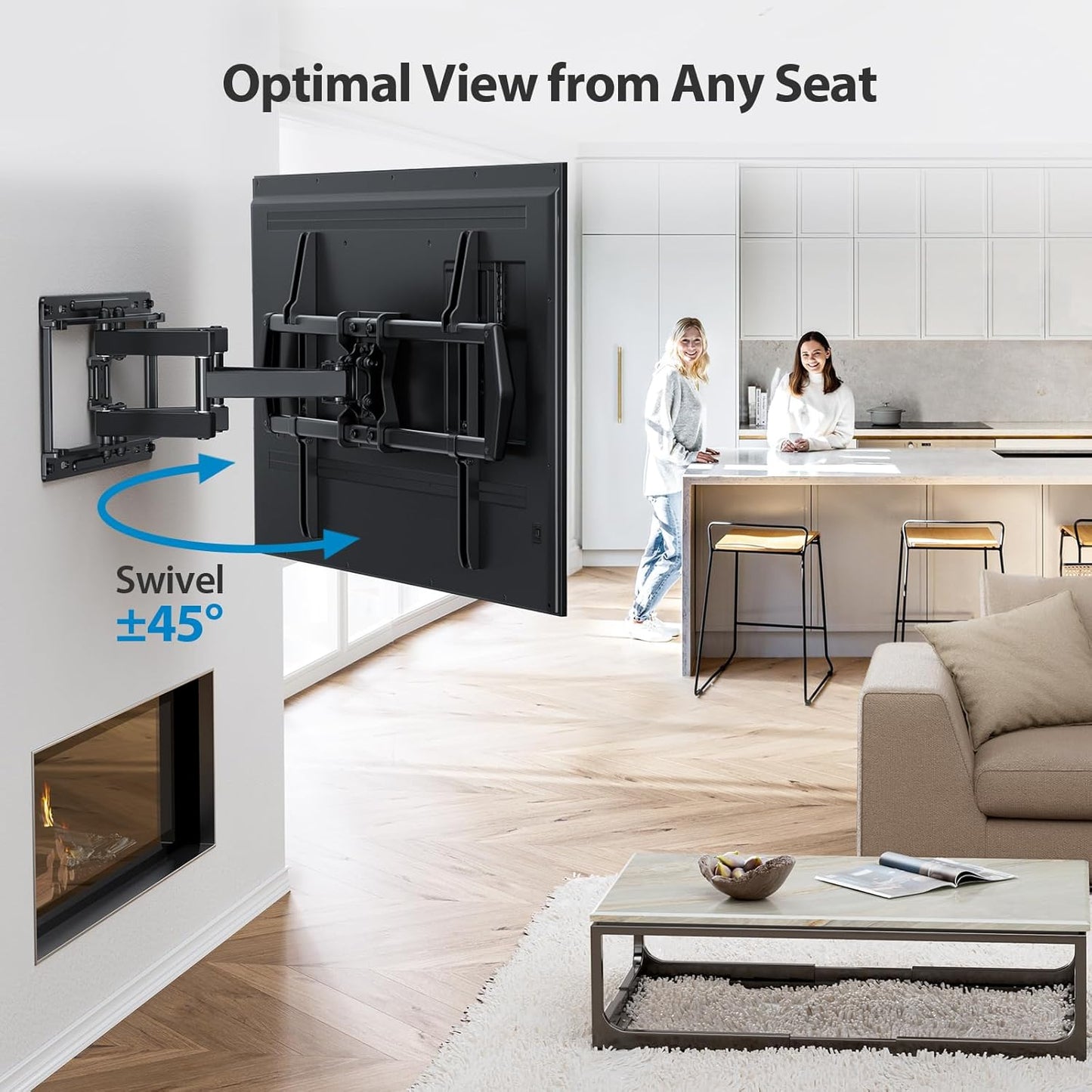 BNIB-Full Motion TV Wall Mount for Most 37-75 inch TVs up to 100 lbs,Dual Articulating Arms