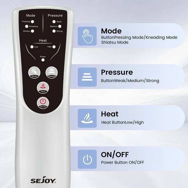BNIB-Sejoy Air Compression Leg Massager with Heat, Foot and Calf Massage with 3 Modes 3 Intensities,-$50