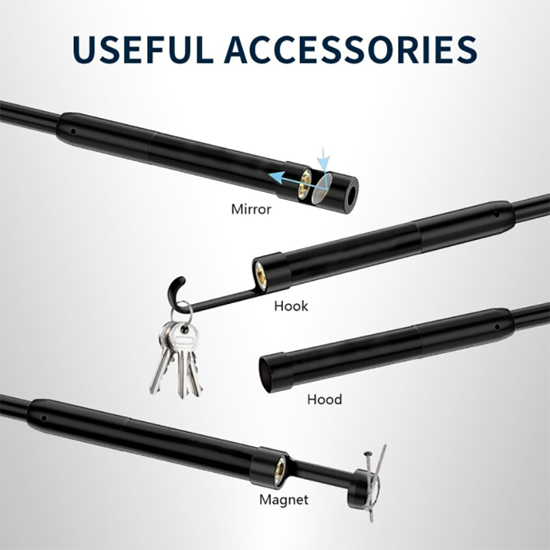 BNIB-16.6" (about 5M) Endoscopic Camera with Light for iPhone and Android,1920P HD IP67 Waterproof ,-$30