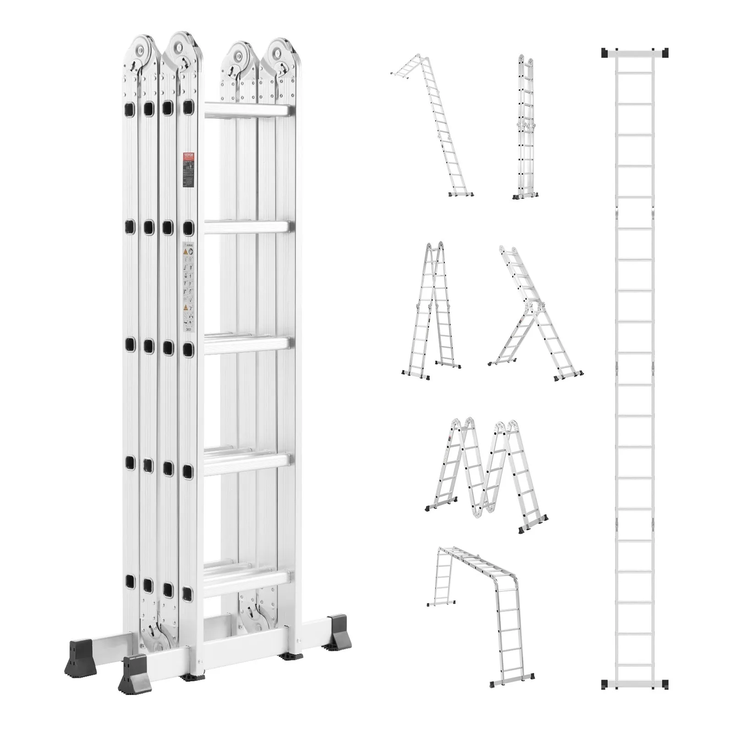 VEVOR Multi-Purpose Folding Ladder, 7-in-1 Tall Extension Step Ladder, A Frame 5 Step Telescoping,-$140
