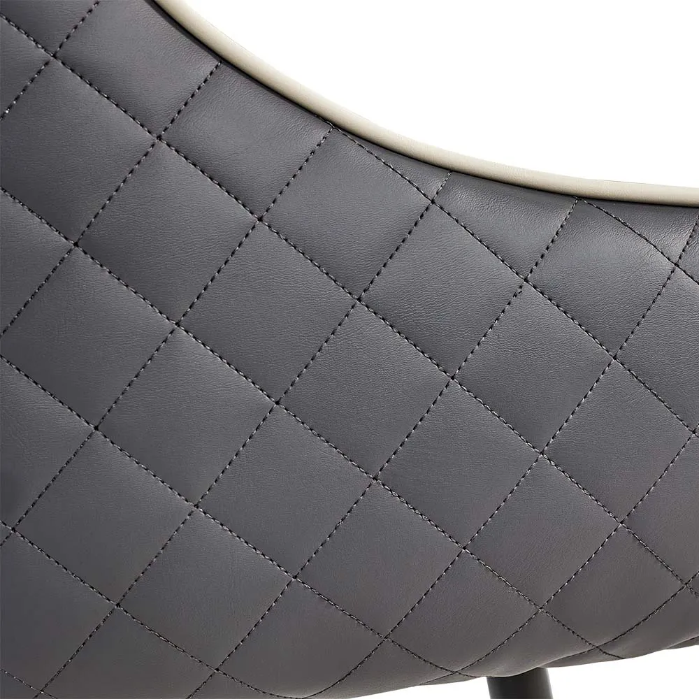 BNIB-POVISON Contemporary Upholstered Dining Chairs Set of 4, Gray & Light Gray PU Leather,-$800