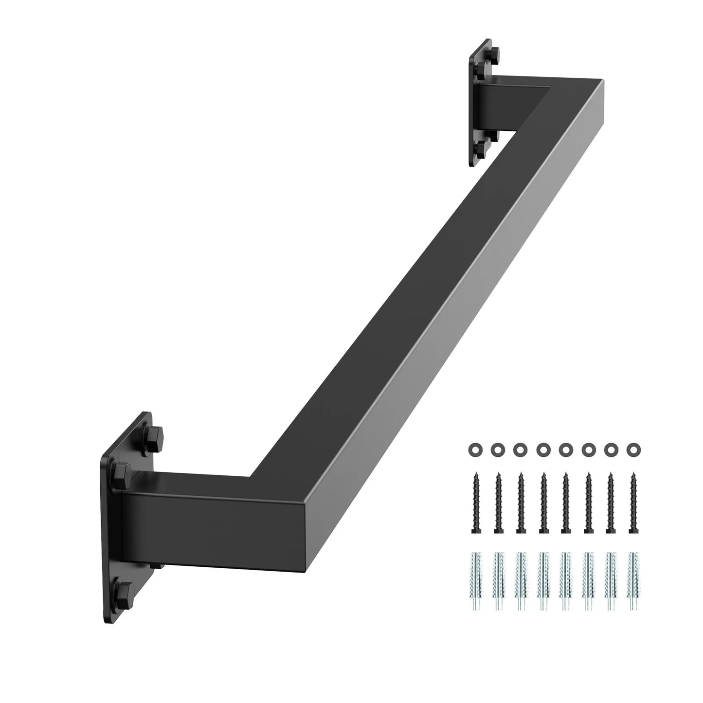 VEVOR Wall Mounted Stair Handrail, 3ft Black Iron Staircase Handrail Indoor, 250lbs Load Capacity,-$20