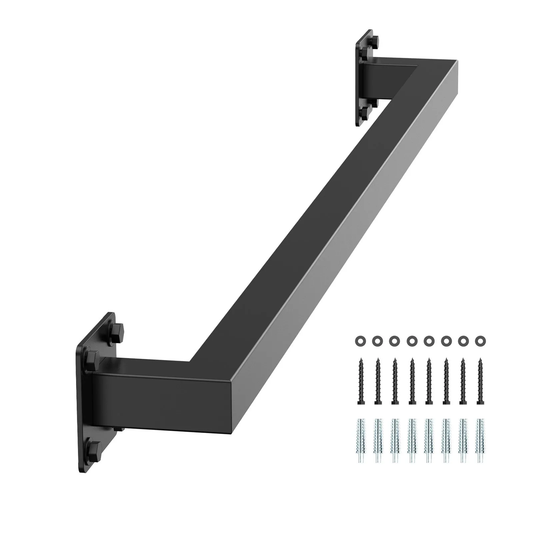 VEVOR Wall Mounted Stair Handrail, 3ft Black Iron Staircase Handrail Indoor, 250lbs Load Capacity,-$20