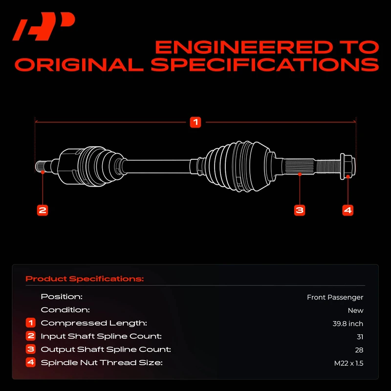 BNIB-2015-2018 Mazda 3 1-Pc CV Axle Assembly Front Passenger Side A-Premium APCVA357,-$120