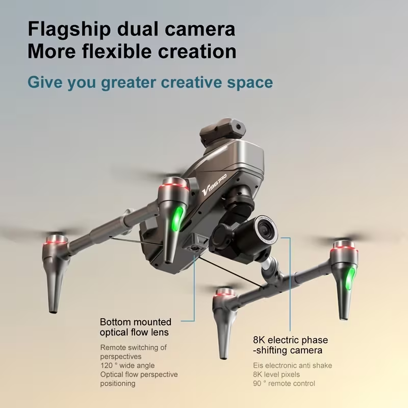 BNIB-V196 GPS Drone with 1080P HD Camera, Two Batteries,featuring One-Key Takeoff/Landing,-$90