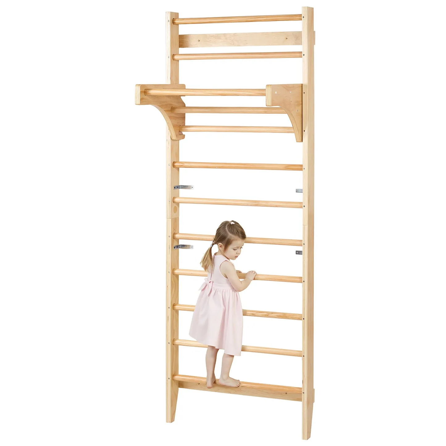VEVOR Swedish Ladder Wall Gym, 10-Level Solid Wood Indoor Jungle Gym, 220lbs Loading Indoor,-$110
