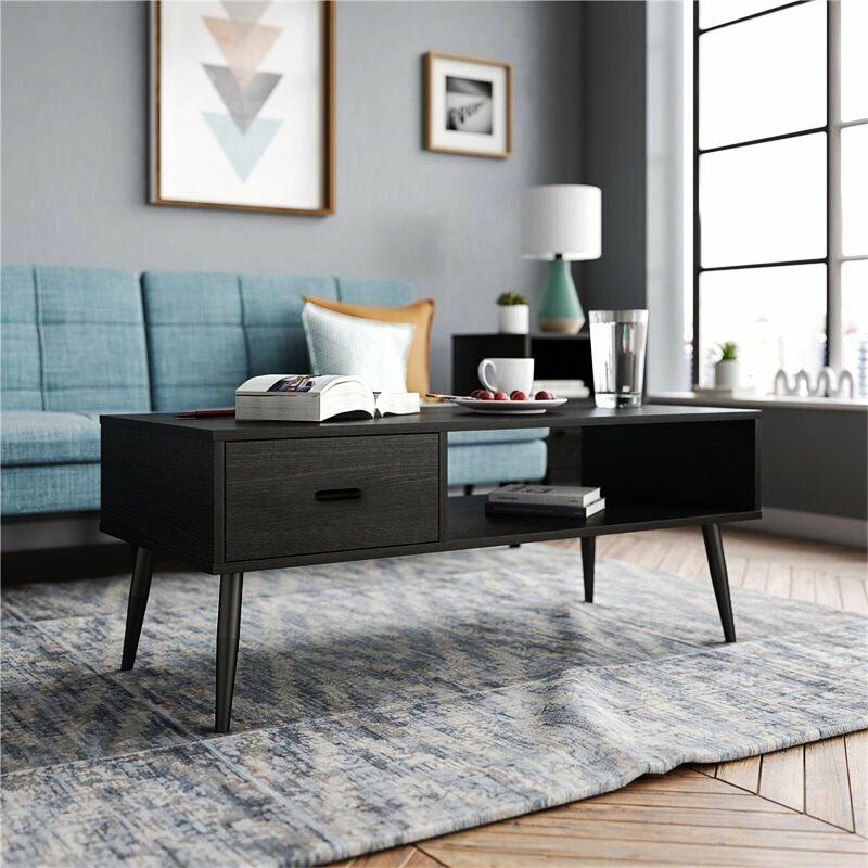 Brand New Coffee Table with Storage for Living Room, Coffee Table with Drawer and Shelf ,black,-$100
