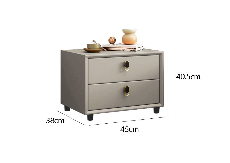 BNIB-Modern Nightstand with 2 Drawers, PU Leather Upholstered Bedside End Tables, $100 for 2pcs