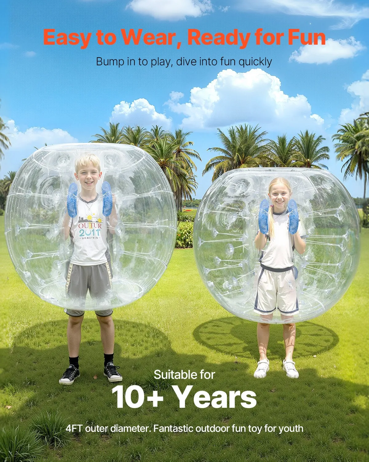 VEVOR Inflatable Bumper Balls 2-Pack, 4FT/1.2M Body Sumo Zorb Balls for Teen & Adult,-$135