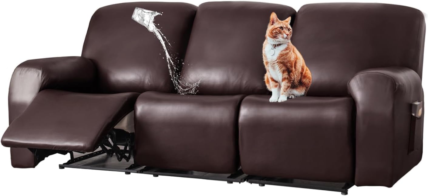 BNIB-Reclining Couch Covers Loveseat Recliner Chair Slip Covers Leather Waterproof Stretch Sofa Covers,-$20