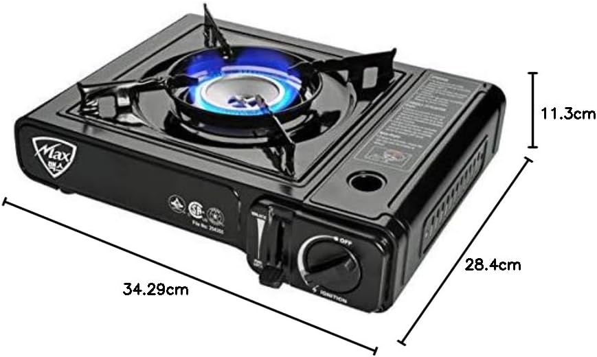 BNIB- Max Butane Gas Stove MS-2500, Up to 8000 BTU, Camp Stove, with Carrying Case,CSA Approved