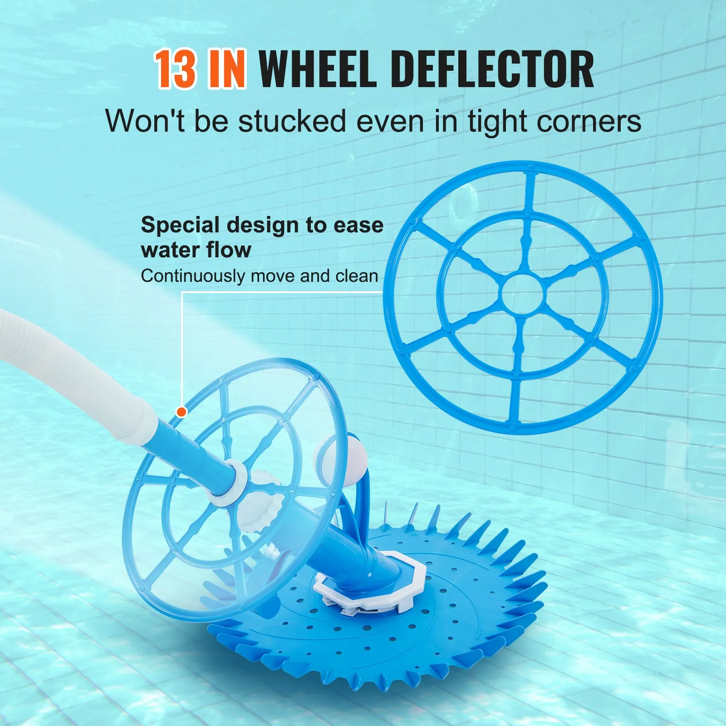 VEVOR Automatic Suction Pool Cleaner, Low Noise Pool Vacuum Cleaner with Extra Diaphragm,-$75