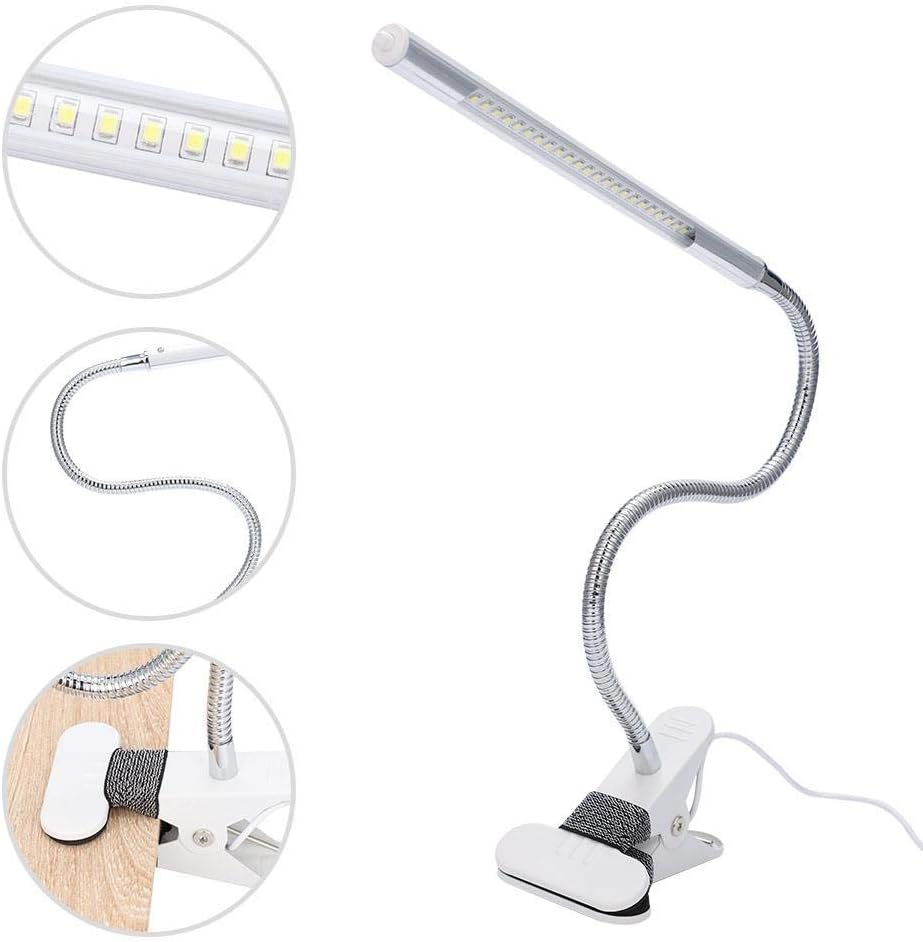 BNIB-LED Clip-On Desk Lamp, Flexible Gooseneck LED Light for Nail Desk, Manicure, Makeup,-$15