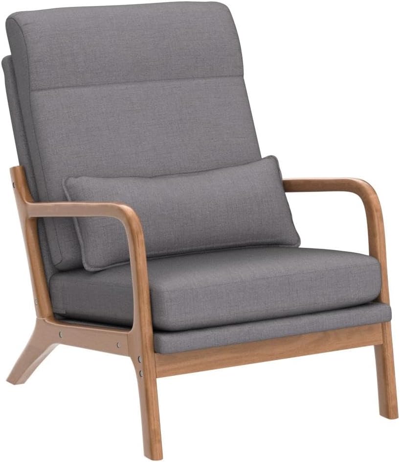 Brand New Assemble Karl Home Accent Chair Mid-Century Modern Chair with Pillow Upholstered,-$130